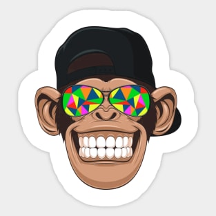 funny monkey with sunglasses Sticker